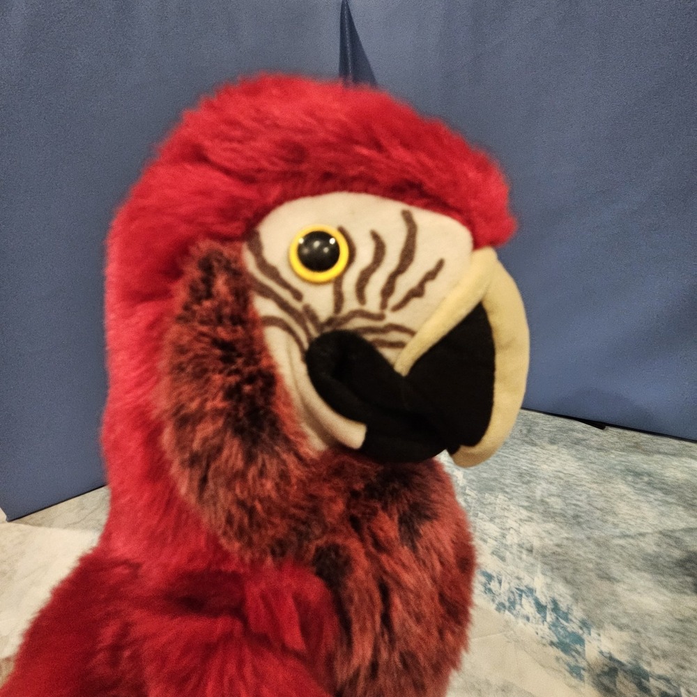 Folkmanis Red Macaw Parrot Bird Hand‎ Puppet Plush 12" Realistic Stuffed Animal - Picture 2 of 7